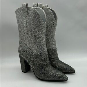 Daniel x Diamond Johnny Guitar Glitter Cowboy Boots Sz 6.5 NWT Box & Dust Bag